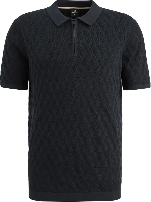 Vanguard Knitted Polo Shirt Half-Zip Navy Blue Dark Blue maat 3XL
