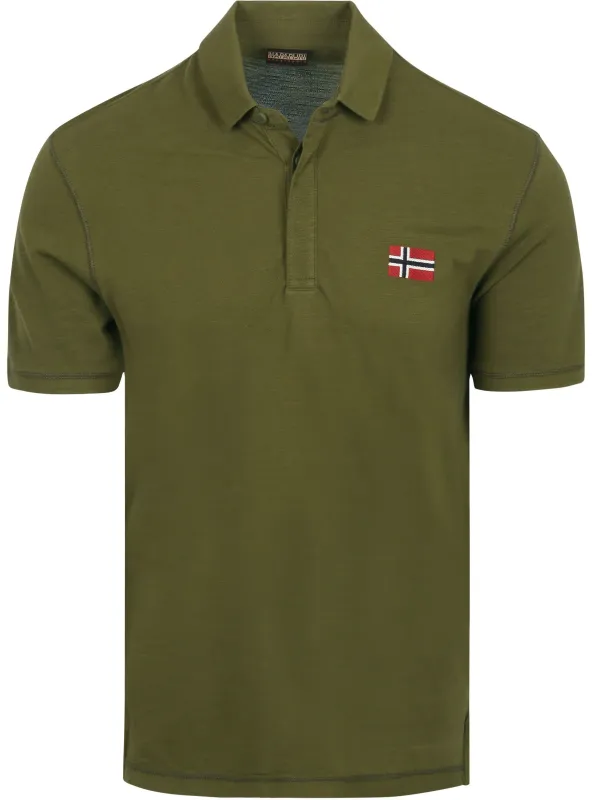 Napapijri Ebea Polo Shirt Olive Green maat L
