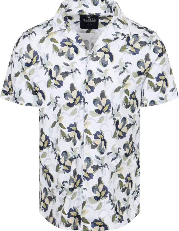 Desoto Short Sleeve Shirt Festival Green White maat M