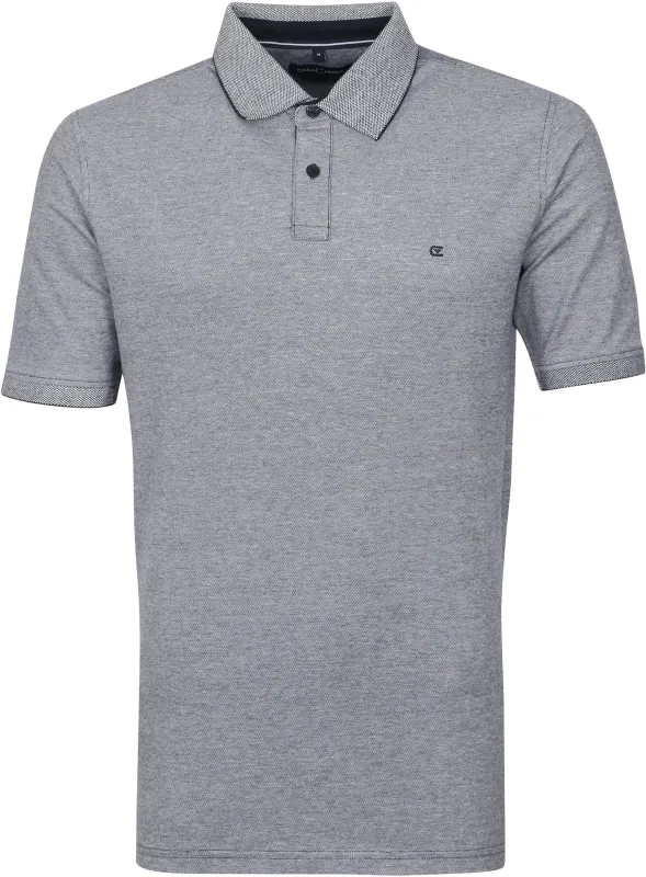 CASAMODA Polo Shirt Stretch Melange Dark Blue Dark Blue maat 3XL