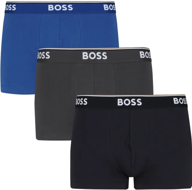 BOSS Short Boxer Shorts Power 3-Pack 487 Blue Dark Blue Grey Dark Grey Multicolour maat L