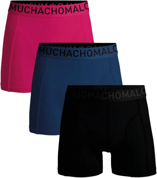 Muchachomalo Boxer Shorts Microfiber 3-Pack 68 Dark Blue Blue Pink Black maat L