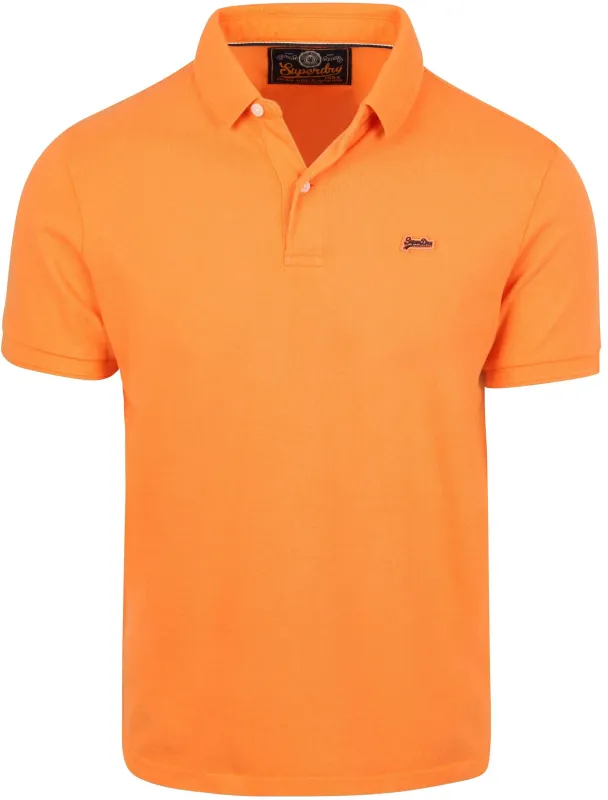 Superdry Polo Pique Classic Orange maat L