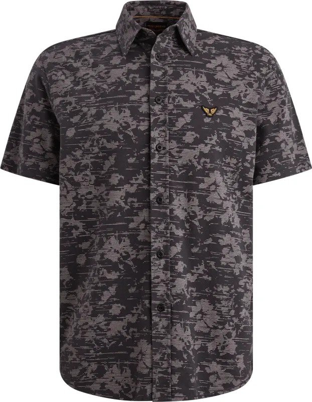 PME Legend Short Sleeve Shirt Print Graphite Dark Grey Grey maat 3XL