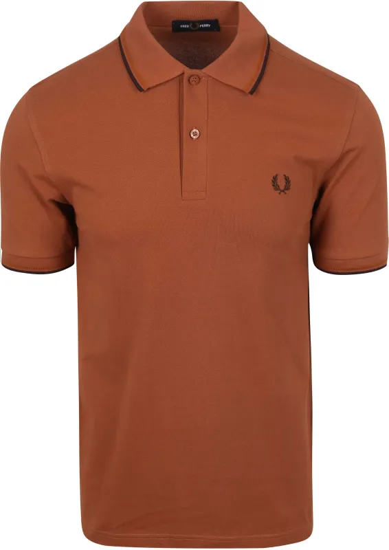 Fred Perry M3600 Polo Shirt Brique Y39 Orange Brown maat L