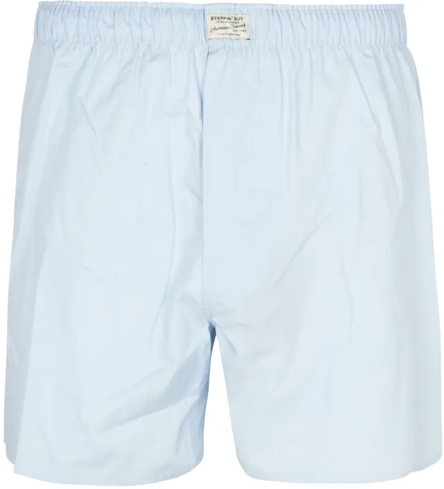 Steppin' Out Boxer Shorts Poplin Solid Light Blue maat M