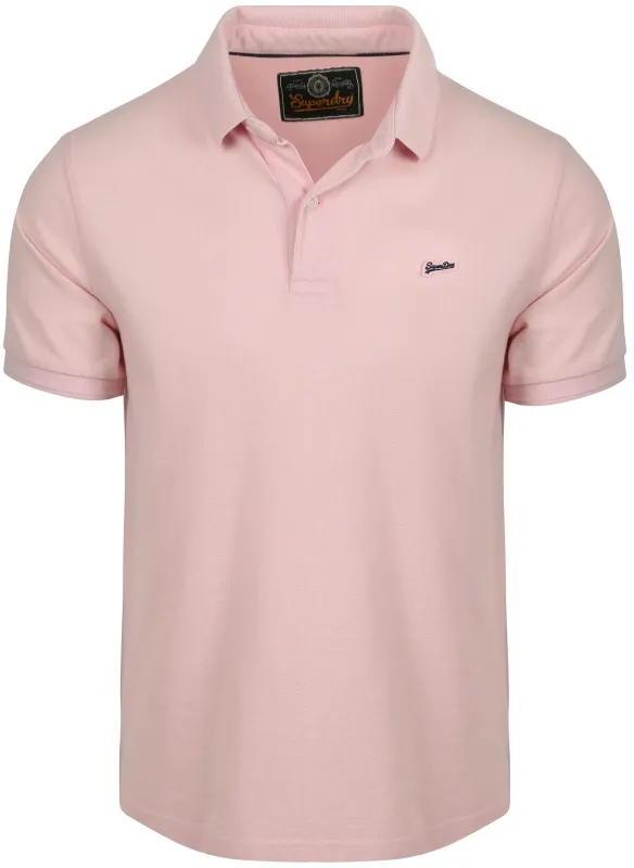 Superdry Polo Pique Pink maat L