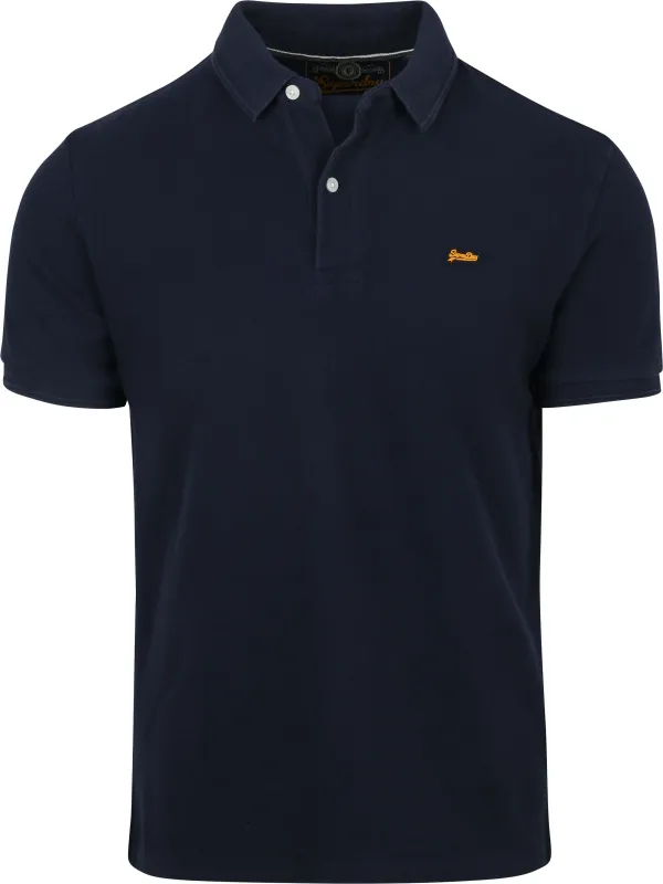 Superdry Polo Pique Classic Navy Dark Blue Blue maat L