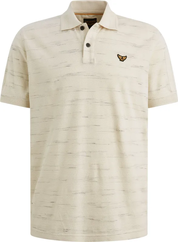 PME Legend Popcorn Polo Shirt Bone Off-White White maat 3XL