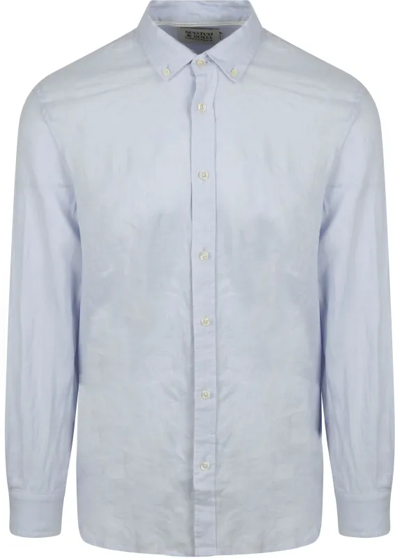 Scotch and Soda Linen Shirt Light Blue Light blue maat L