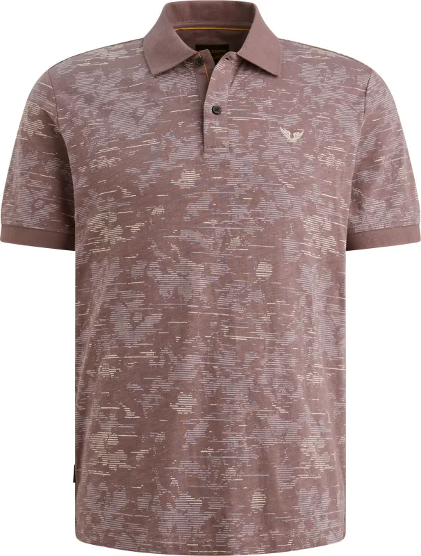 PME Legend Polo Shirt Slub Jersey Moonscape Purple maat 3XL