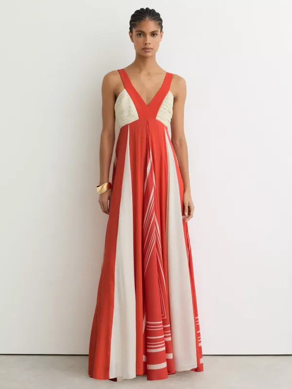 Reiss Tallie Colour Block Maxi Dress