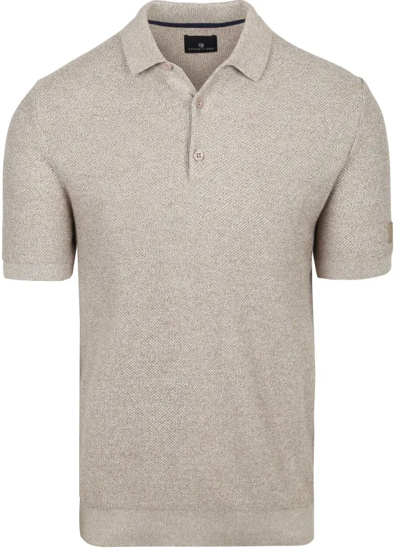 State of Art Knitted Polo Beige maat L