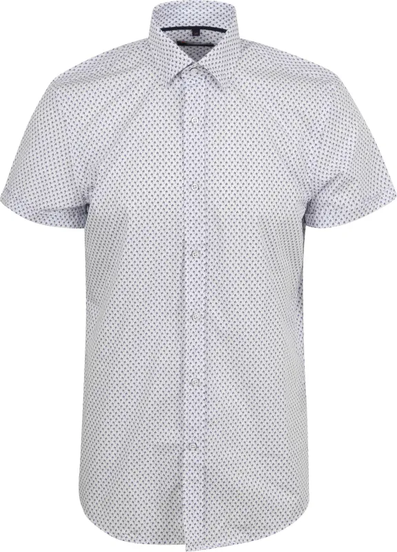 Suitable Short Sleeve Shirt Print Blue maat M
