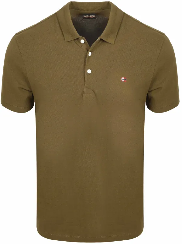 Napapijri Ealis Polo Shirt Olive Green Dark Green maat L