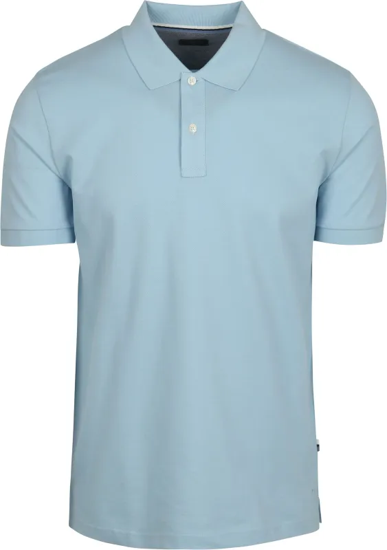 OLYMP Polo Shirt Piqué Light Light blue Blue maat 3XL