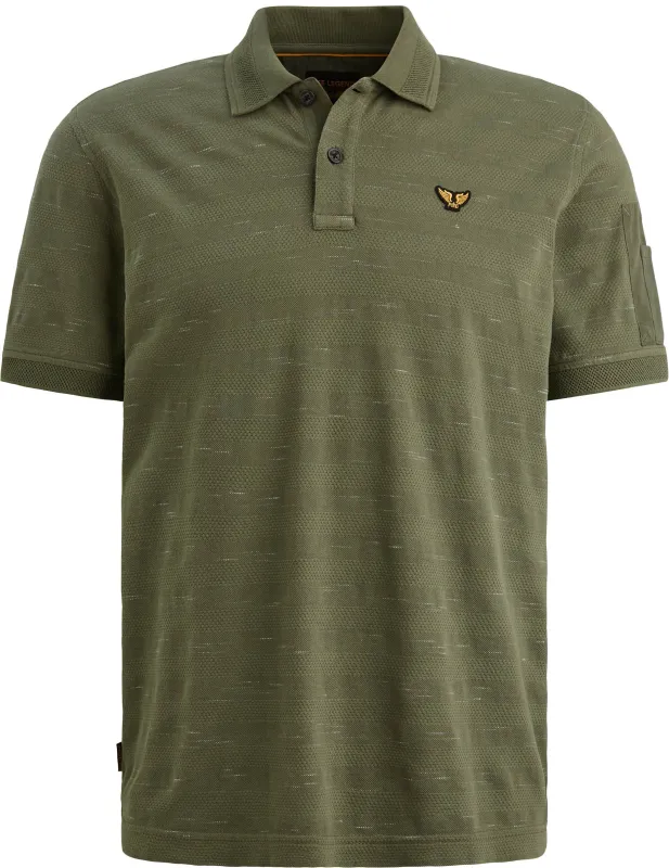 PME Legend Popcorn Polo Shirt Thyme Green Dark Green maat 3XL
