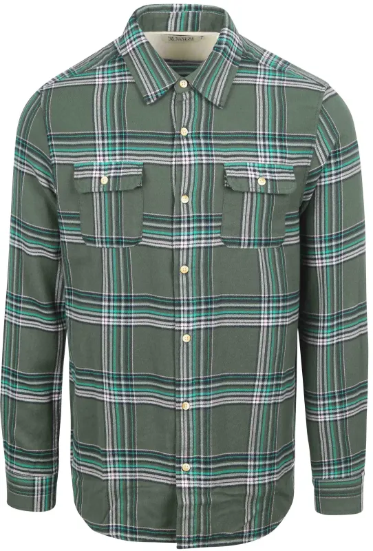 Scotch and Soda Flannel Shirt Green maat M