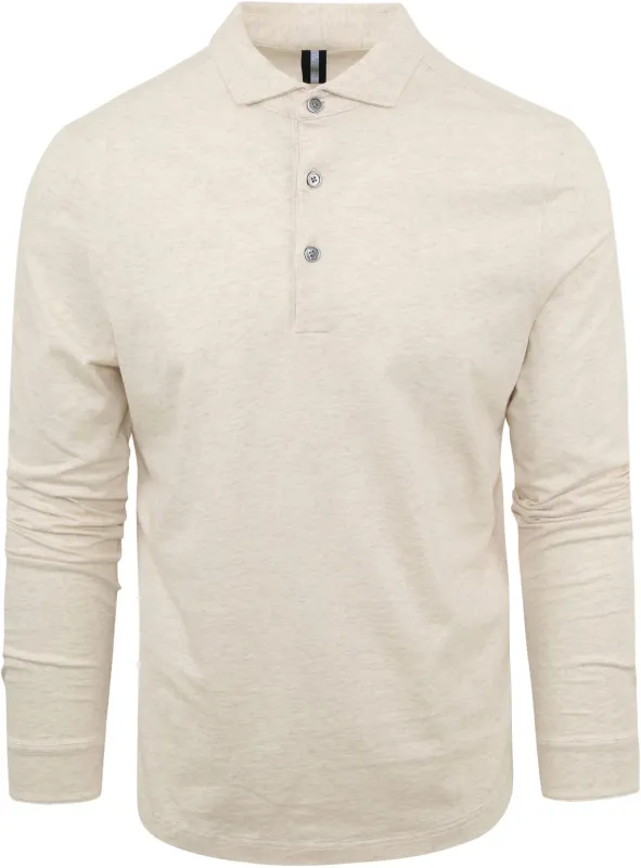 Profuomo Longsleeve Polo Melange Beige maat L