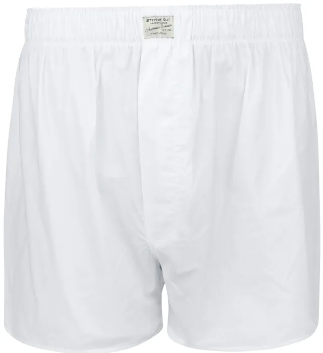 Steppin' Out Boxershort Solid Poplin White maat L