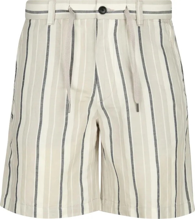 BOSS Chino Short Linen Blend Stripes Beige maat 32