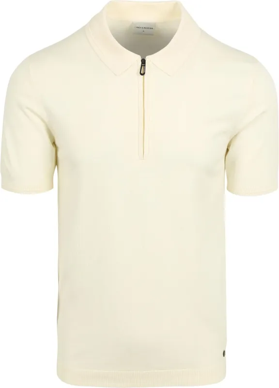 No Excess Half Zip Polo Shirt Off Off-White White maat M