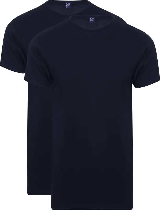 Alan Red Extra Long T-Shirts Derby Navy (2-Pack) Dark Blue Blue maat L