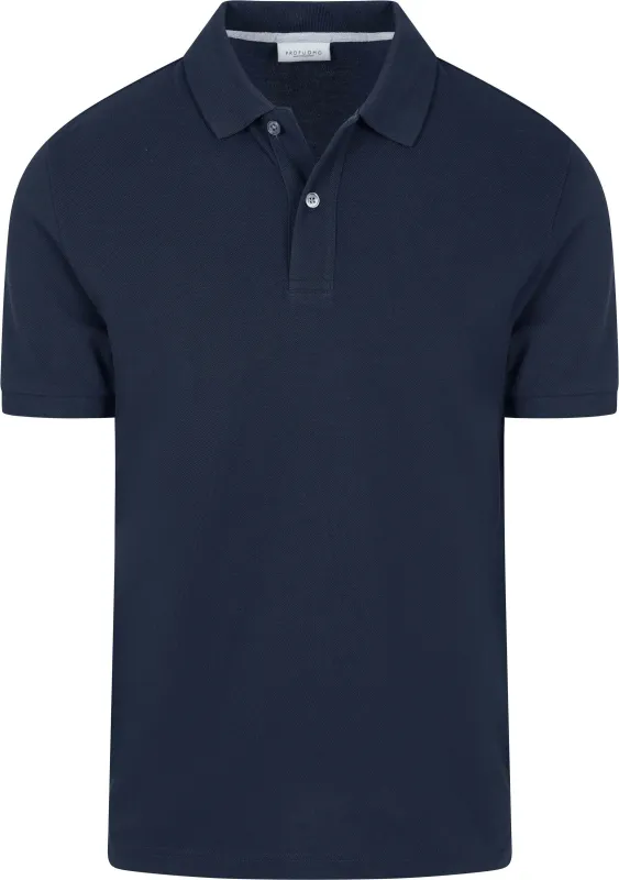 Profuomo Piqué Polo Shirt Navy Blue Dark Blue maat L