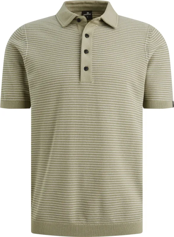 Vanguard Knitted Polo Shirt Stripes Green maat 3XL