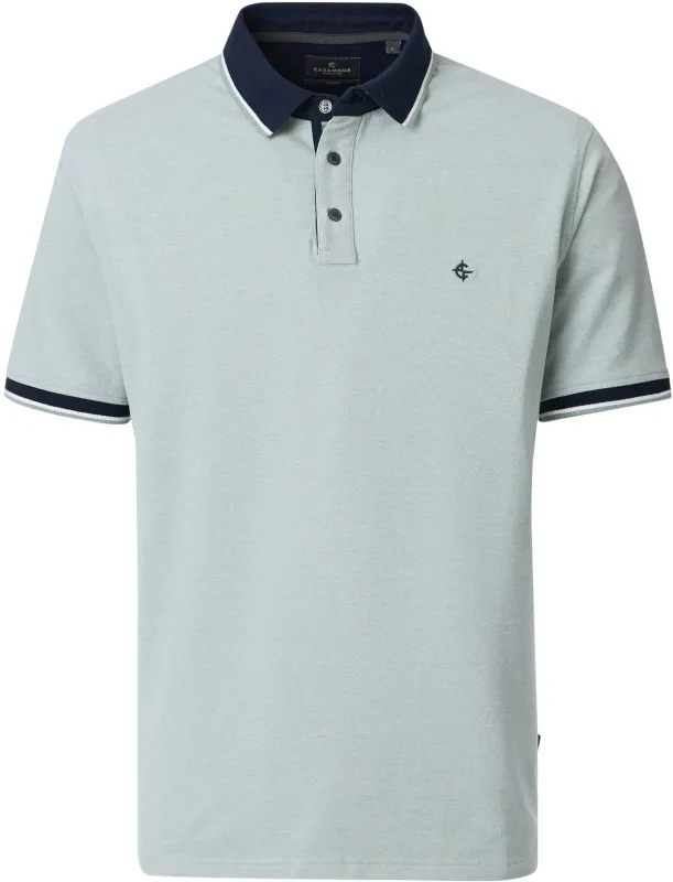 CASAMODA Polo Shirt Piqué Contrast Light Green maat 3XL