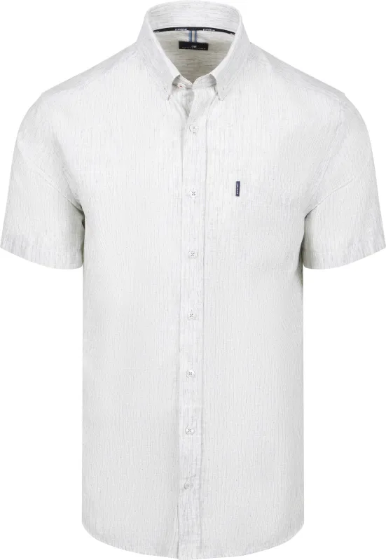 State of Art Short Sleeve Shirt Faux Stripe Jade Green maat L