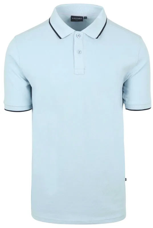 Suitable Respect Polo Shirt Tip Ferry Light Light blue Blue maat XL