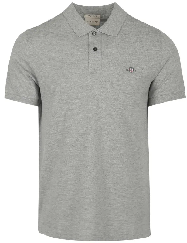 Gant Shield Piqué Polo Shirt Grey maat 3XL