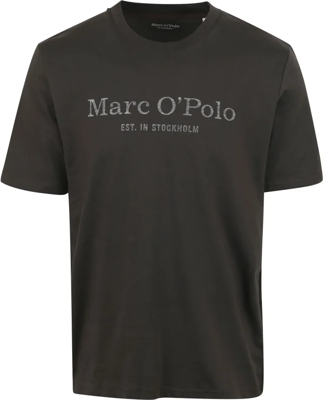 Marc O'Polo T-Shirt Logo Anthracite Dark Grey Grey maat 3XL