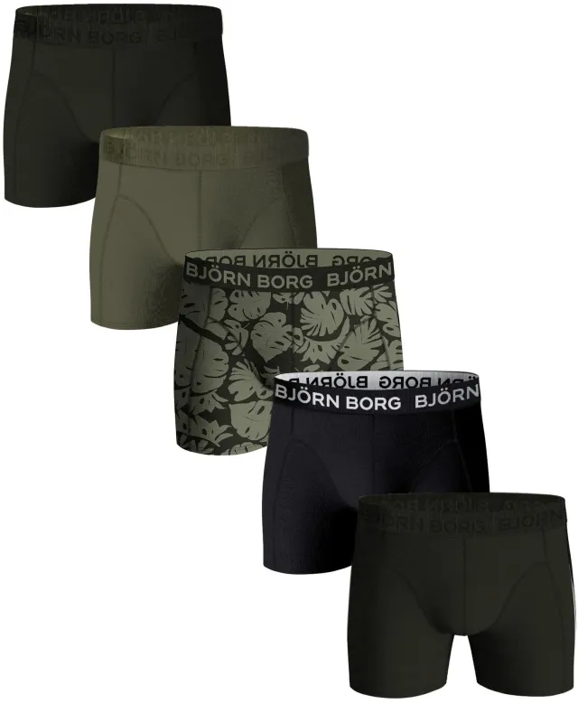 Bjorn Borg Boxers Cotton Stretch 5-Pack Black Multicolour Green maat M