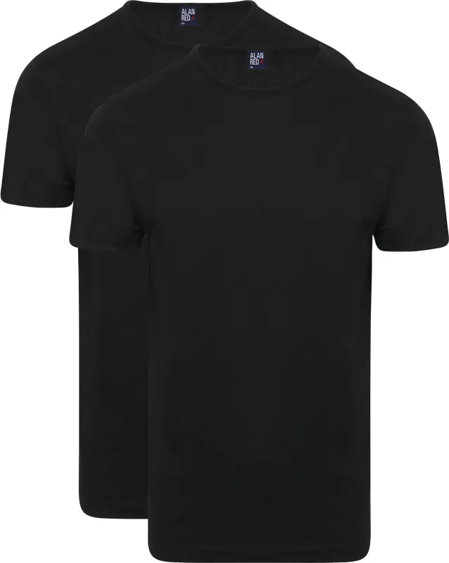 Alan Red Derby O-Neck T-Shirt (2Pack) Black maat 3XL