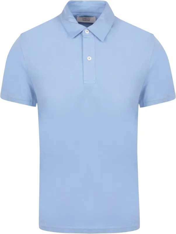 King Essentials The James Polo Shirt Mid Light blue Blue maat M