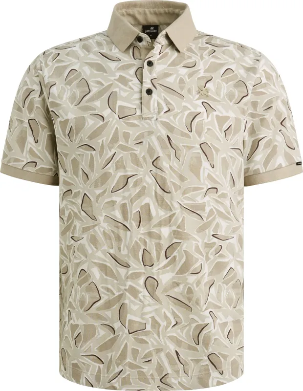 Vanguard Polo Shirt Piqué Print Beige Khaki maat 3XL