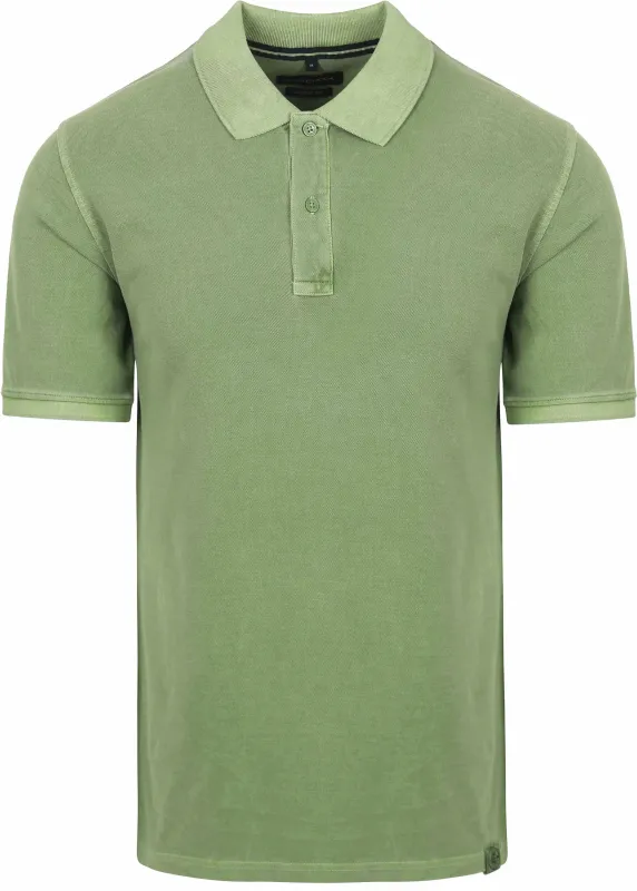 CASAMODA Polo Shirt Piqué Garment Dye Green maat L