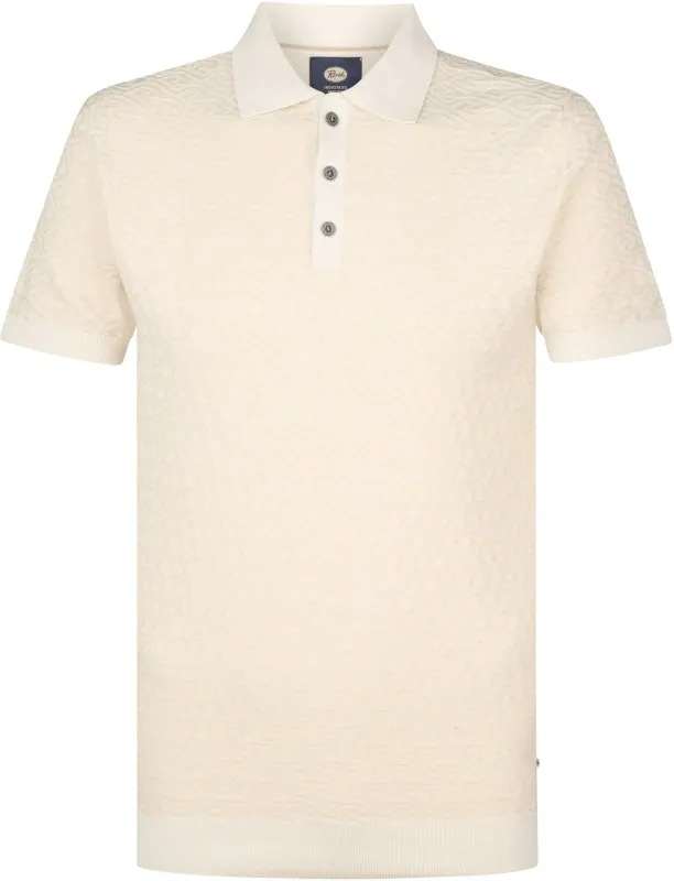 Petrol Knitted Polo Shirt – Oceanstone Ecru Beige Off-White maat M