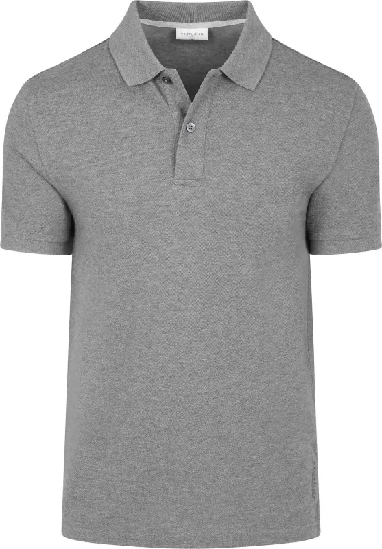 Profuomo Piqué Polo Shirt Melange Grey maat L