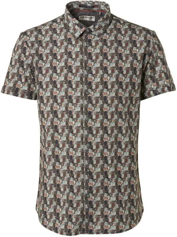 No Excess Short Sleeve Shirt Print Green maat XL