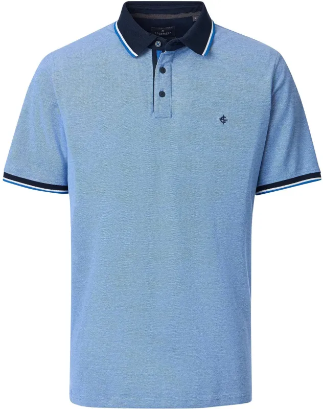 CASAMODA Polo Shirt Piqué Contrast Blue maat 3XL