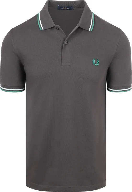 Fred Perry Polo Twin Tipped M3600 85B Dark Grey Grey maat L