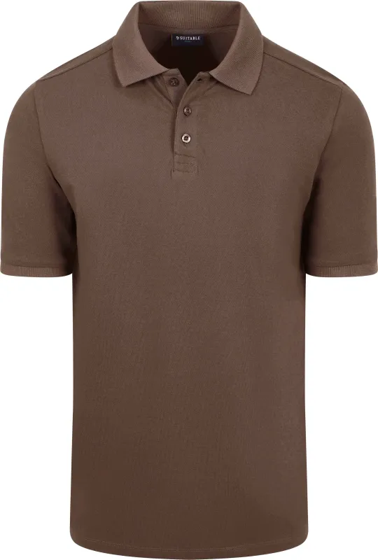 Suitable Respect Polo Shirt Tiger Brown maat L