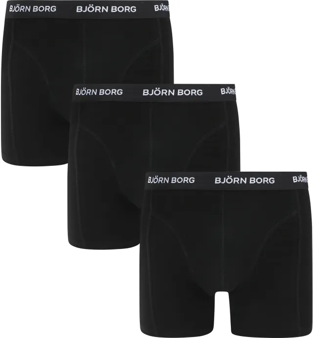 Björn Borg Cotton Stretch Boxers 3-Pack Black maat L