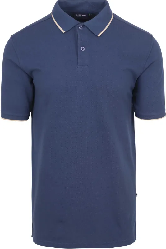 Suitable Respect Polo Shirt Tip Ferry Denim Blue maat L