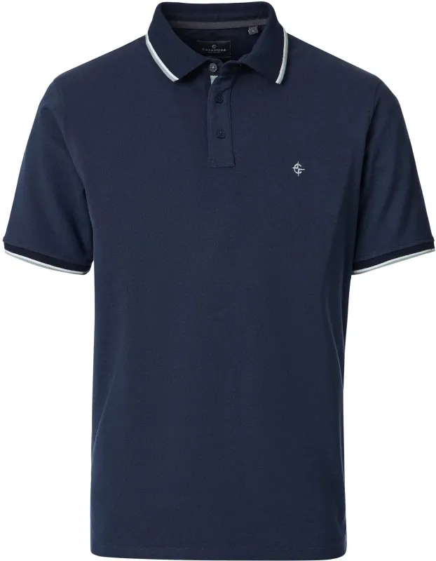 CASAMODA Polo Shirt Piqué Contrast Navy Blue Dark Blue maat 3XL
