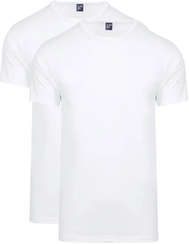 Alan Red Derby Round Neck T-shirt 2-Pack White maat 3XL