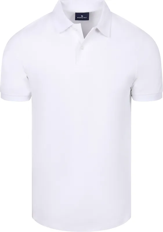 Steppin' Out Polo Shirt Piqué White maat 3XL
